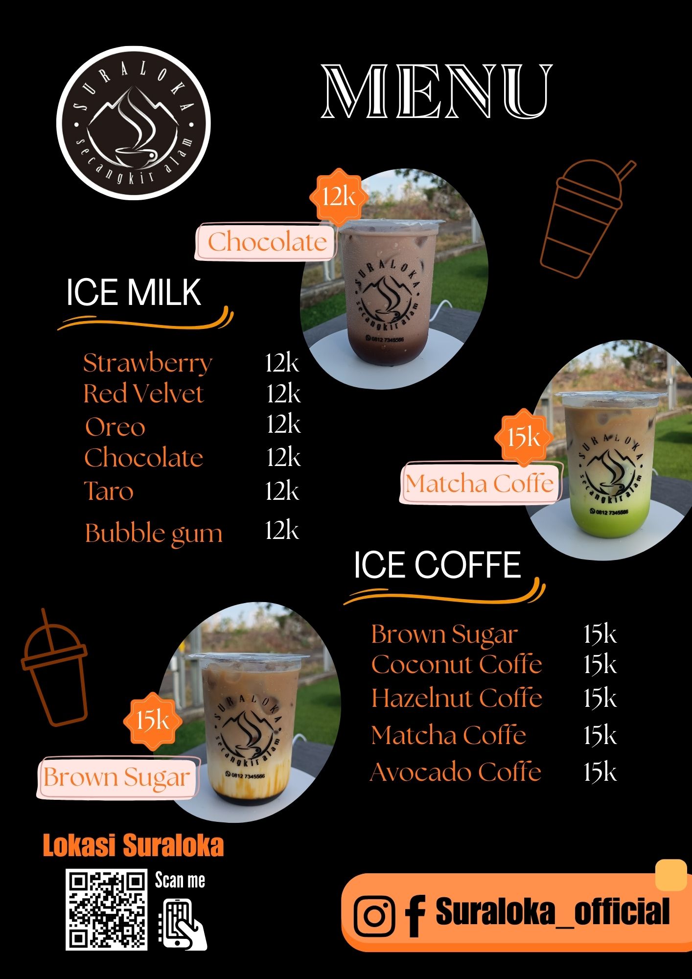 Daftar harga kopi dan minuman di SURALOKA Tuban