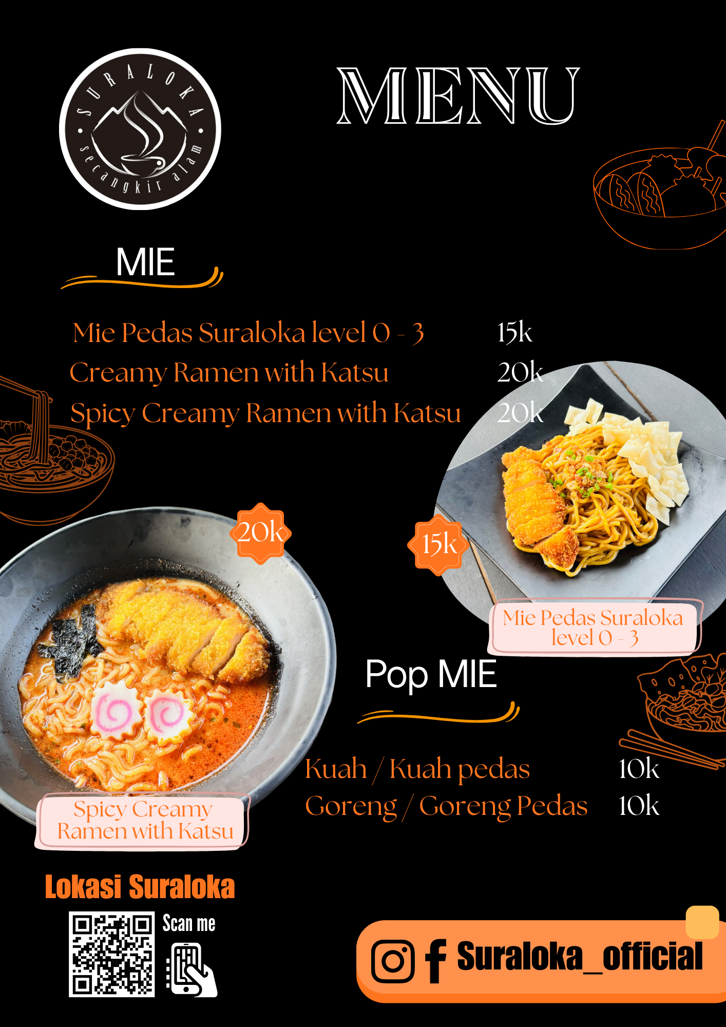 Daftar menu lengkap cafe SURALOKA Tuban